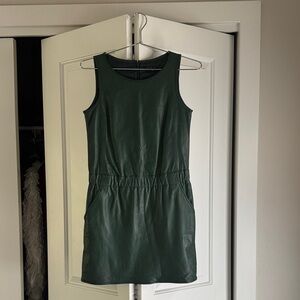Elegant Theory Green Sleeveless Lamb Leather Dress- size: 0